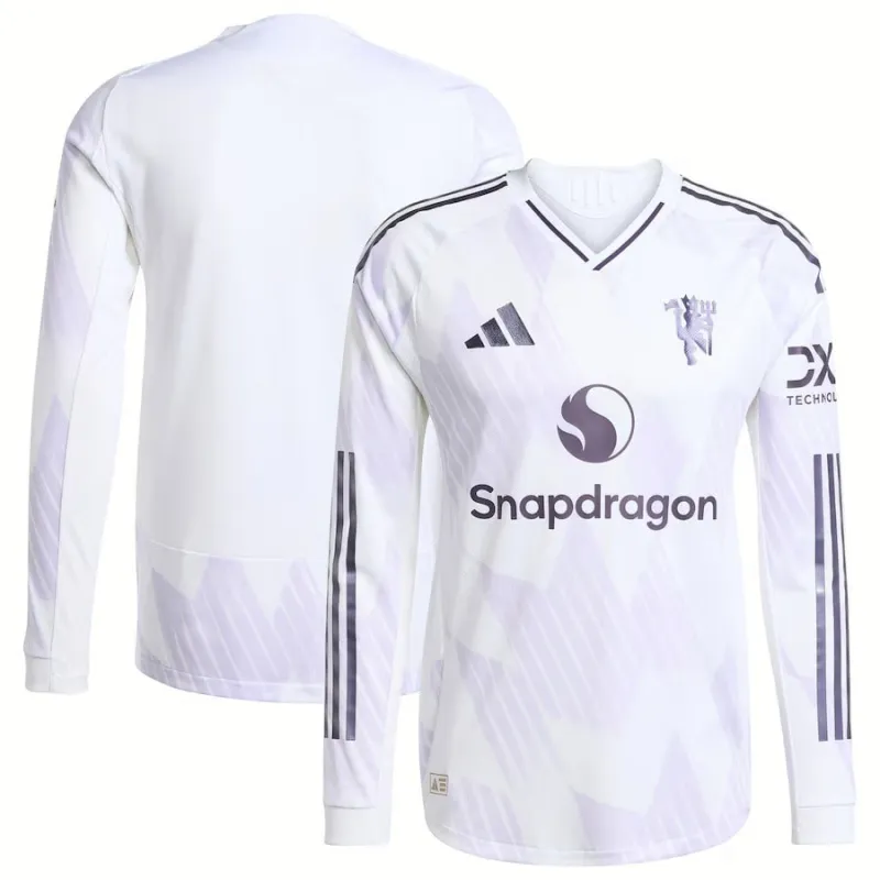 Manchester United 2025/26 Camiseta de visitante de manga larga - Blanca