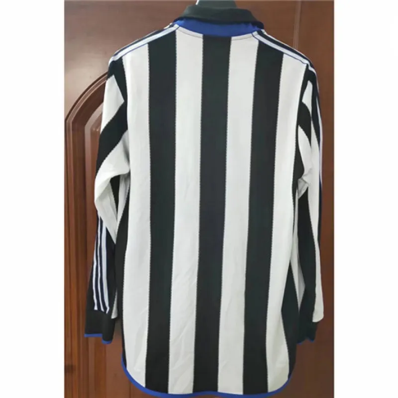 Newcastle United 1999/00 Long Sleeve Retro Home Jersey - Black/White