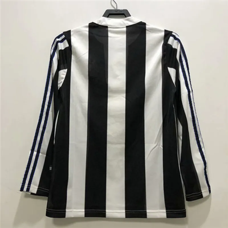Newcastle United 1995-97 Long Sleeve Retro Home Jersey - Black/White