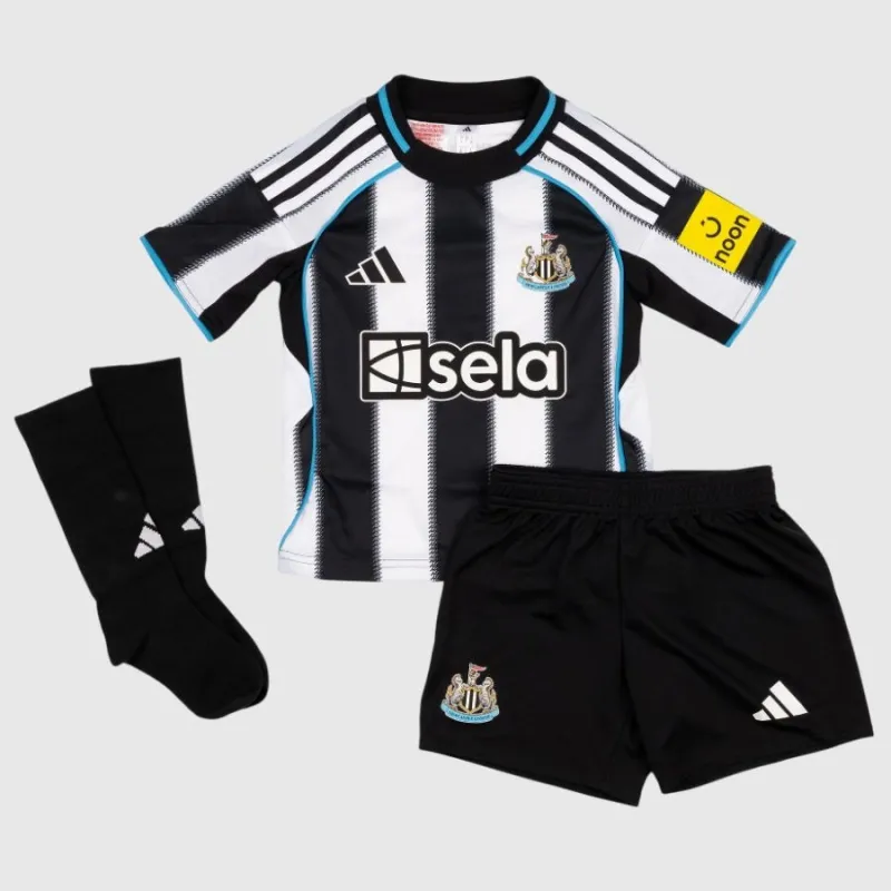 Newcastle United Bambini 2025/26 Kit di casa - Nero/Bianco