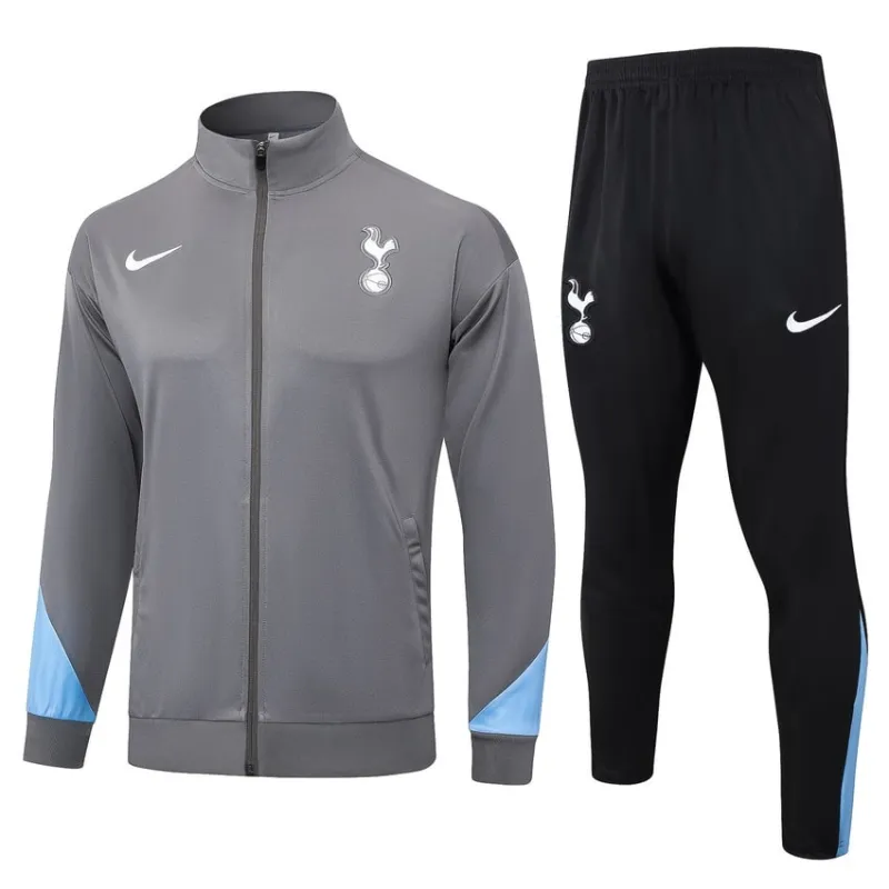 Vêtement de sport à capuche + Pantalons de Tottenham Hotspur 2024/25 - Gris clair