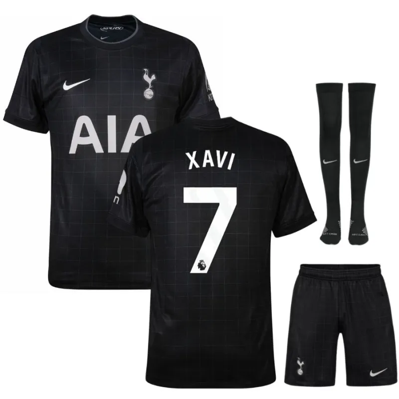 Tottenham Hotspur XAVI 2025/26 Camiseta de visita Niño con Pantalones - Negra