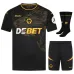 Jeu de maillots pour enfants d'extérieur de Wolverhampton Wanderers 2024/25 - Noir