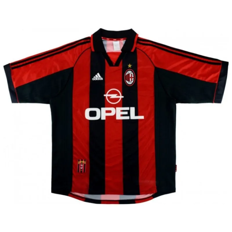 AC Milan 1998 2000 Retro Home Jersey - Red/Black