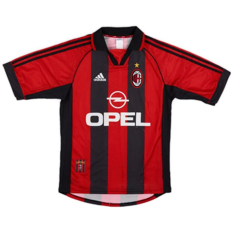 AC Milan MALDINI 1998 2000 Camiseta retro local - Roja/Negra