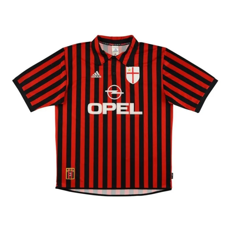 AC Milan 1999/00 Retro Home Jersey - Red/Black