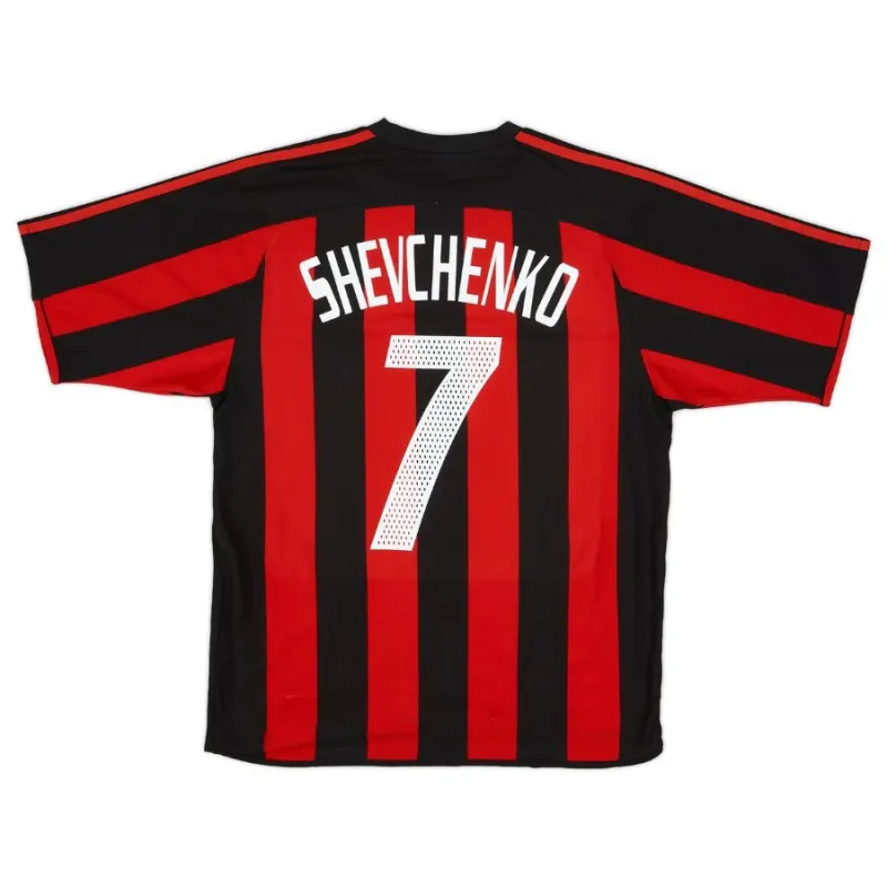 AC Milan SHEVCHENKO 2003/04 Maglia casalinga retrò - Rossa/Nera