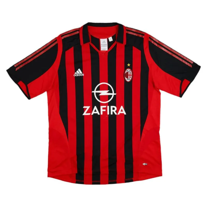 AC Milan 2005/06 Camiseta retro local - Roja/Negra