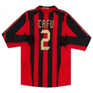 AC Milan CAFU 2005/06 Maillot domicile rétro à manches longues - Rouge/Noir