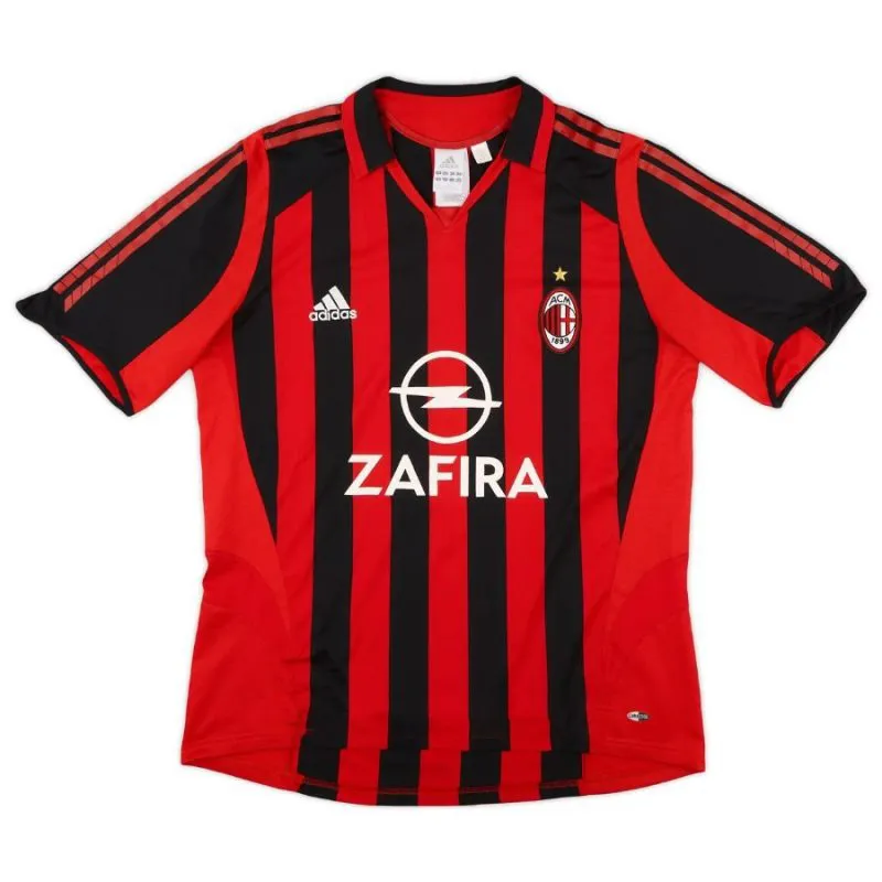 AC Milan MALDINI 2005/06 Maillot domicile rétro - Rouge/Noir