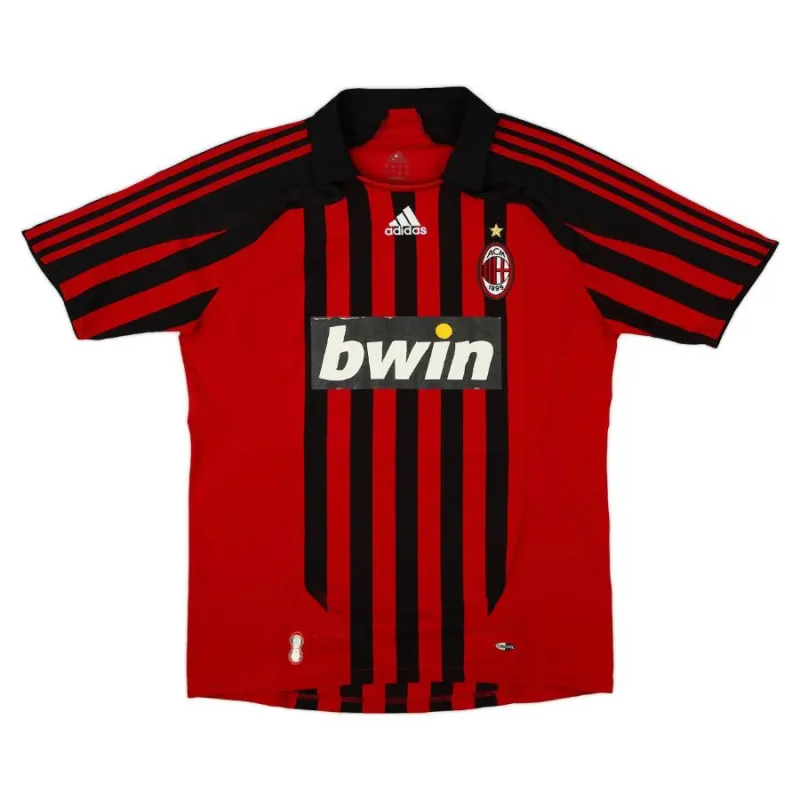 AC Milan 2007/08 Retro Home Jersey - Red/Black