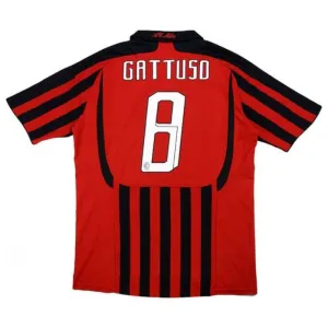 AC Milan GATTUSO 2007/08 Maillot domicile rétro - Rouge/Noir