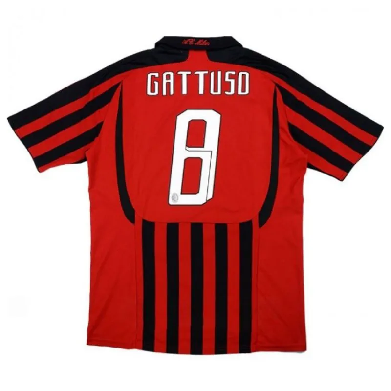 AC Milan GATTUSO 2007/08 Retro Home Jersey - Red/Black