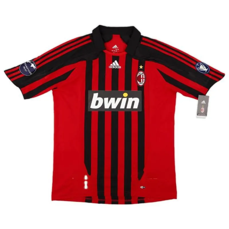 AC Milan KAKA 2007/08 Retro Home Jersey - Red/Black