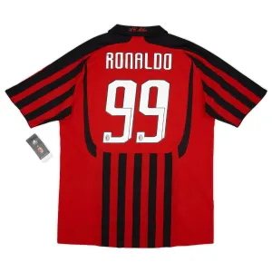 AC Milan RONALDO 2007/08 Maillot domicile rétro - Rouge/Noir