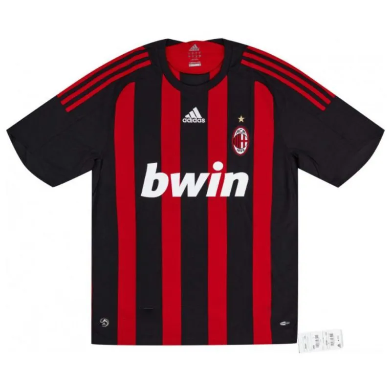 AC Milan NESTA 2008/09 Maillot domicile rétro - Rouge/Noir
