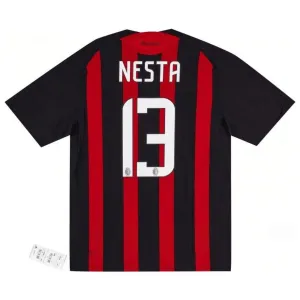 AC Milan NESTA 2008/09 Maillot domicile rétro - Rouge/Noir