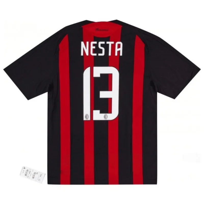 AC Milan NESTA 2008/09 Maillot domicile rétro - Rouge/Noir
