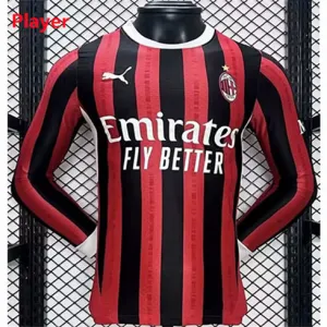 Maglia di casa con maniche lunghe 2024/25 del AC Milan - Giocatore - Rossa