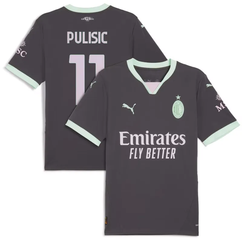Terza maglia 2024/25 del AC Milan di Christian Pulisic - Grigio carbone