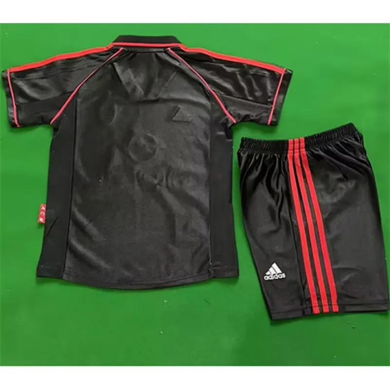 Camiseta retro infantil tercera de AC Milan 1998/99 - Negra