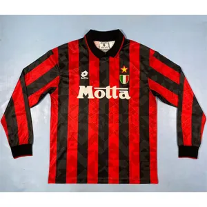 Maillot rétro à manches longues d'hommes de l'AC Milan 1994/95 - Rouge