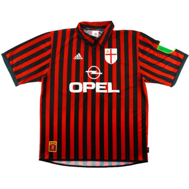 AC Milan 1999/00 Heim - Retro - Trikot zum 100 - Jährigen Jubilee - Rot