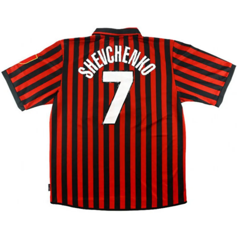 Andrea Shevchenkos AC Milan 1999/00 Heim - Retro - Trikot zum 100 - Jährigen Jubilee - Rot, Nr. 7