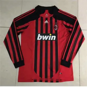 Maillot rétro de domicile à manches longues de l'AC Milan 2007/08 - Rouge