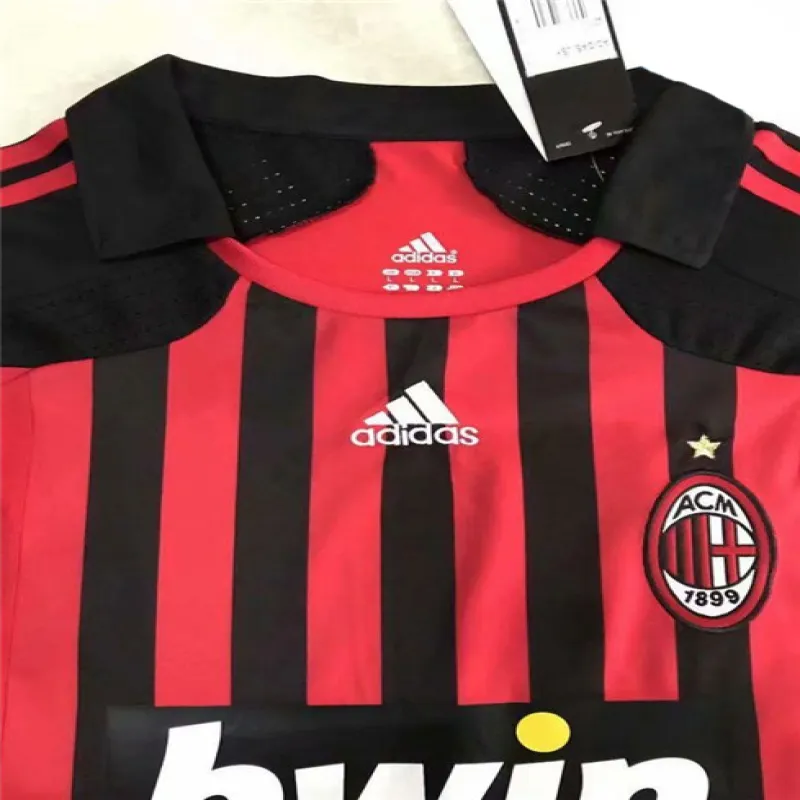 AC Milan 2007/08 Home Long - Sleeve Retro Jersey - Red