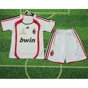 Camiseta retro de visita para niños del AC Milan 2006/07 - Blanca