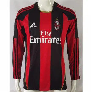 Maglia retro di casa a maniche lunghe dell'AC Milan 2010/11 - Rossa