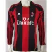 Maillot rétro de domicile à manches longues de l'AC Milan 2010/11 - Rouge