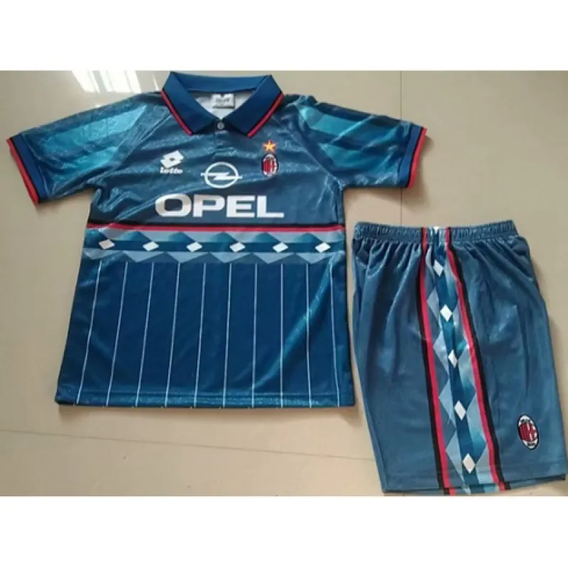 Camiseta retro de visita para niños del AC Milan 1995/96 - Azul