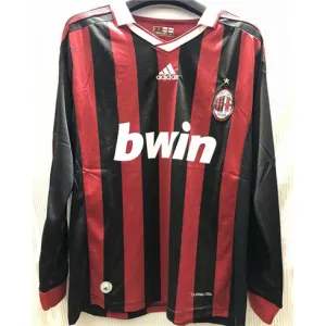 Maillot rétro à manches longues de l'AC Milan 2009 - Rouge