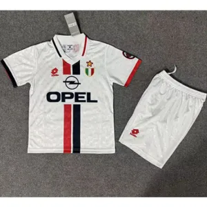 Camiseta retro de fuera para niños del AC Milan 1996/97 - Blanca