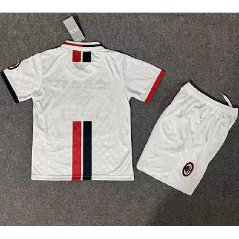 Camiseta retro de fuera para niños del AC Milan 1996/97 - Blanca