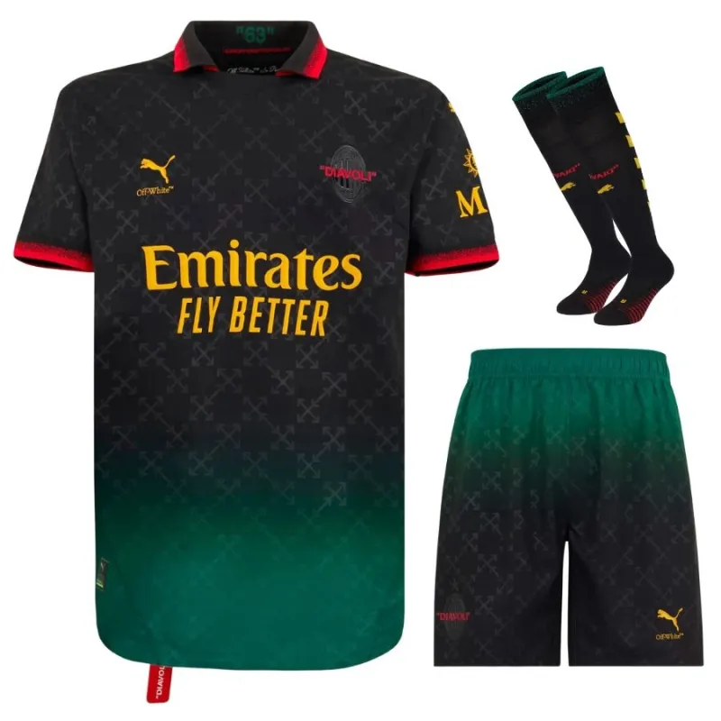 AC Milan 2024/25 Kit de maillot d'enfant 4e - Noir