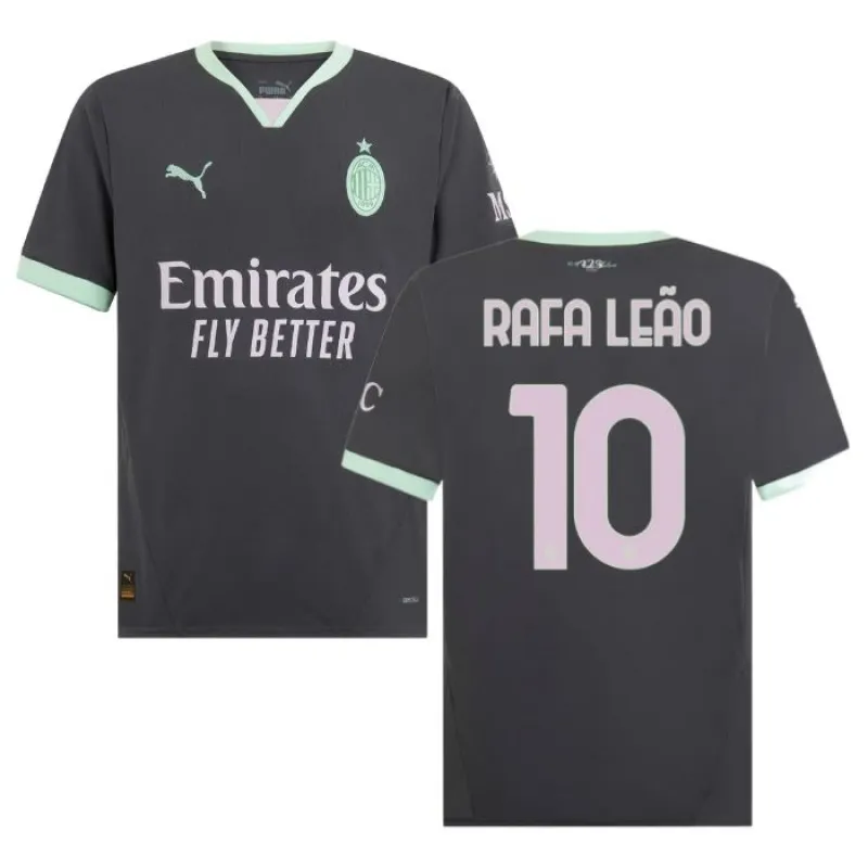 Rafael Leão's AC Milan 2024/25 Third Jersey - Charcoal Gray