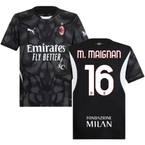 La maglia di portiere di casa dell'AC Milan 2024/25 per bambini di M. Maignan - Nera