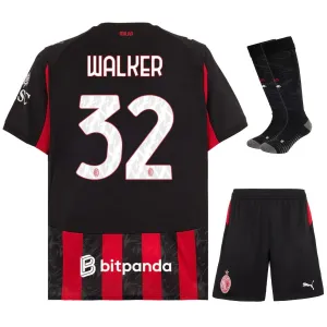 AC Milan WALKER Kit infantil 2025/26 Camiseta local - Rojo