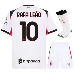Set de camiseta infantil fuera de casa de Rafa Leão del AC Milan 2025/26 - Blanco