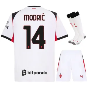 Set de camiseta infantil fuera de casa de MODRIC del AC Milan 2025/26 - Blanco