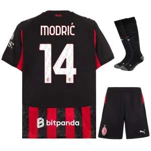 AC Milan MODRIC Kit infantil 2025/26 Camiseta local - Rojo