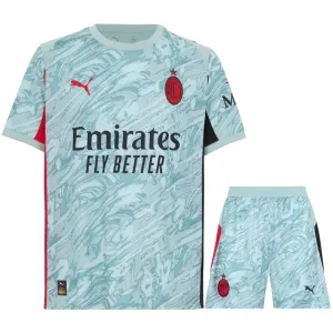 AC Milan 2025/26 Camiseta de Portero local Niño + Pantalones cortos - Azul