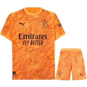 AC Milan 2025/26 Camiseta de Portero visitante Niño + Pantalones cortos - Naranja