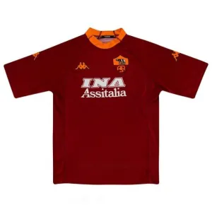 Maillot Domicile Rétro AS Roma 2000/01 - Rouge