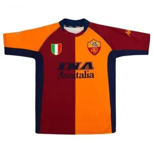 Maillot Domicile Rétro AS Roma 2001/02 - Rouge/Orange