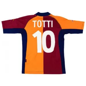 Maillot Domicile Rétro AS Roma TOTTI 2001/02 - Rouge/Orange
