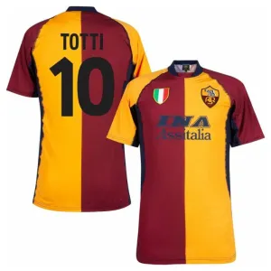 Maillot Domicile Rétro AS Roma TOTTI 2001/02 - Rouge/Orange